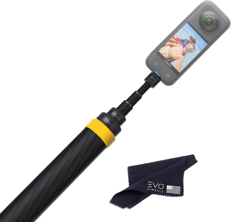 Extended monopod used for overhead drone-style shots