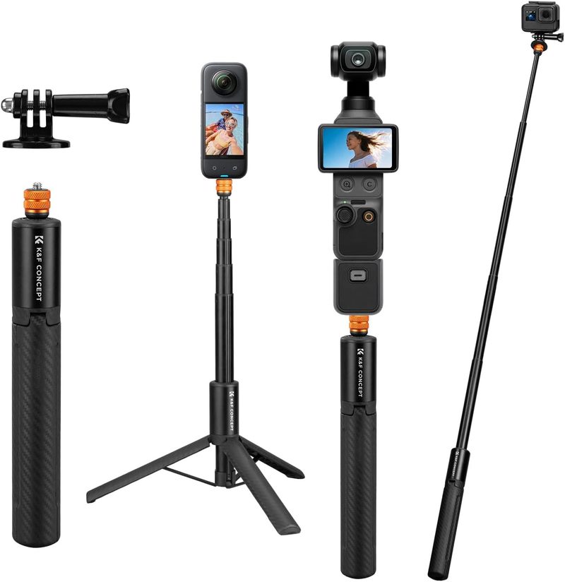 Smartphone on a grip set up for phone-only content creation