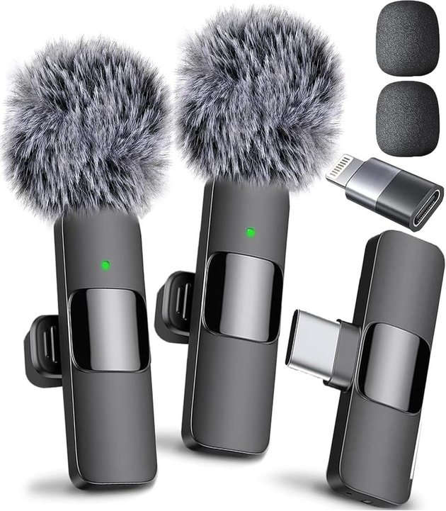 Mini Mic Pro wireless lavalier microphone with Lightning and USB-C receiver