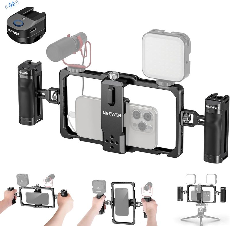 Neewer Universal Phone Cage Video Rig, a top-rated option among iPhone video cages
